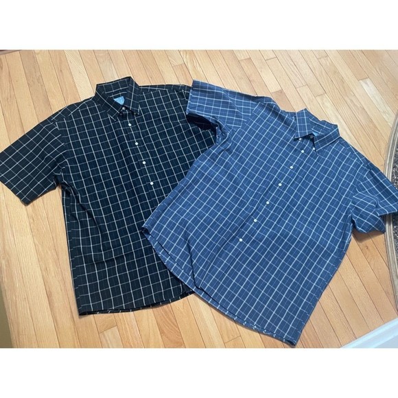 Joseph A Banks Button Down Lot-Stay Cool-2 Shirts-Mens Large-Front Pocket - Picture 1 of 10